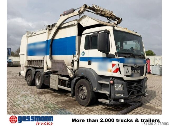 Garbage truck MAN TGS 26.360 6x2-4 BL, BRANDSCHADEN, Lenk-/Lift, HS