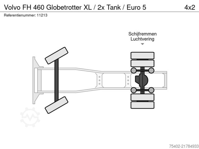 Standard tractor Volvo FH 460 Globetrotter XL / 2x Tank / Euro 5