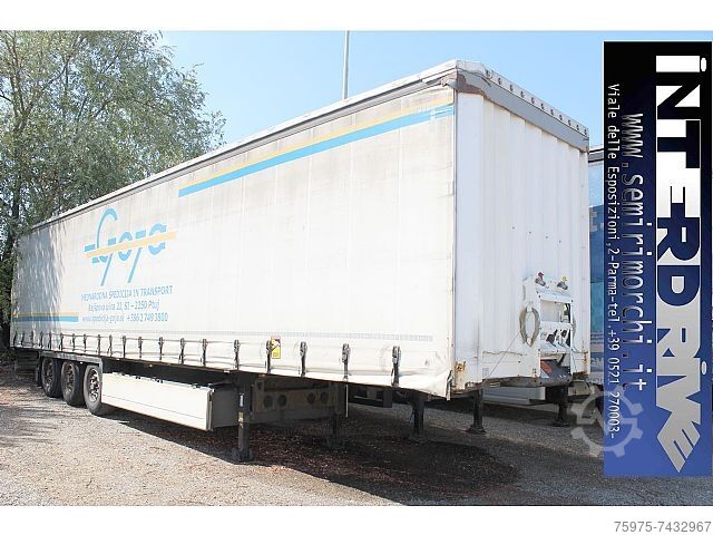 Flatbed + tarpaulin Krone semirimorchio centinato francese piantane