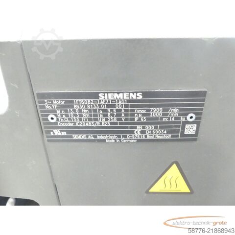 Control unit Siemens 1FT6082-1AF71-1AG1 Synchronservomotor SN: YFB930813301001