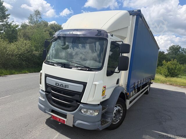 Flatbed truck with tarp DAF LF 290 EURO 6 TAULINER 9M