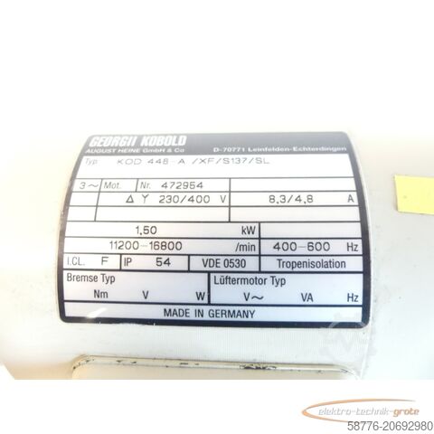 Control unit Georgii Kobold GMN TSE 60 x 315 / 18000 + GEORGII KOBOLD KOD 446-A/XF/S137/SL - ungebr.-