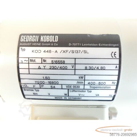 Control unit Georgii Kobold GMN TSE 60 x 315 / 18000 + GEORGII KOBOLD KOD446-A/XF/S137/SL - ungebr.-
