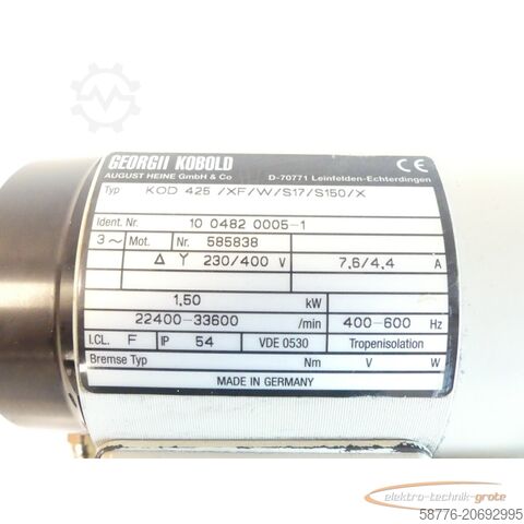 Control unit Georgii Kobold GMN TSE 60cg x 315 / 36000 + GEORGII KOBOLD KOD 425/XF/W/S17/S150X - ungebr.-