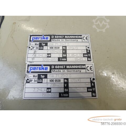 Control unit GMN TSEV 100 sdu x 315-6009 Spindel SN: R330373 + Perske KNA 71.20-2 D Motor