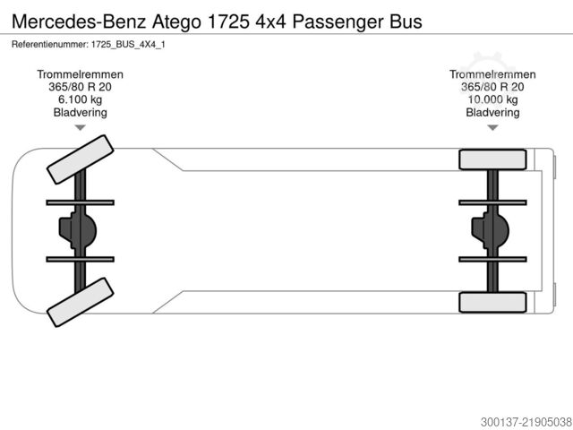 Touring car Mercedes-Benz Atego 1725 4x4 Passenger Bus