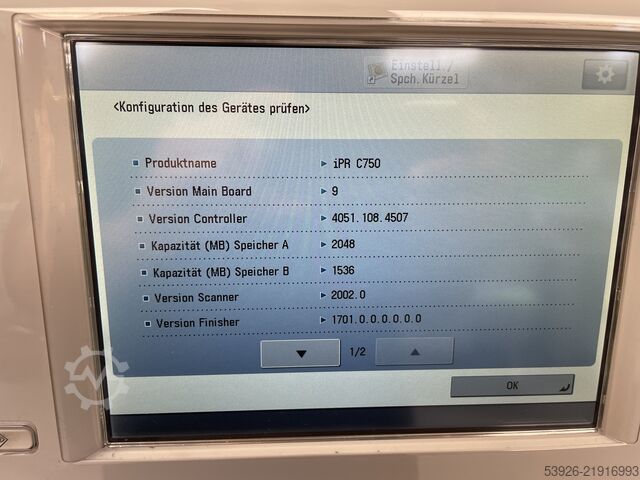 Digital print machine Canon imagePRESS C750 incl. Fiery, POD Lite XL-A1 only 800 clicks
