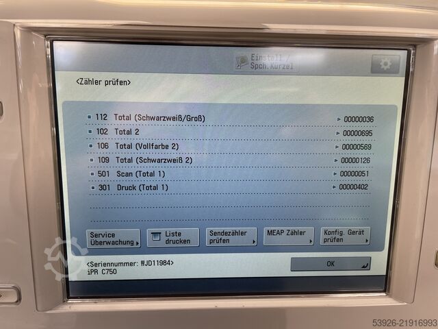 Digital print machine Canon imagePRESS C750 incl. Fiery, POD Lite XL-A1 only 800 clicks