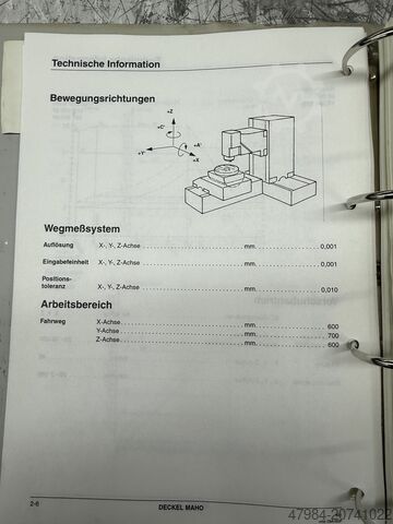 CNC Universal-Bearbeitungszentrum DECKEL MAHO DMU 60 P Hi-dyn