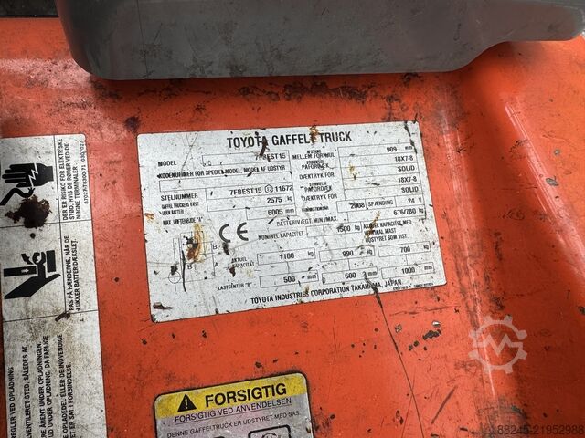 Electric forklift Toyota 7FBEST15 TOYOTA 7FBEST15