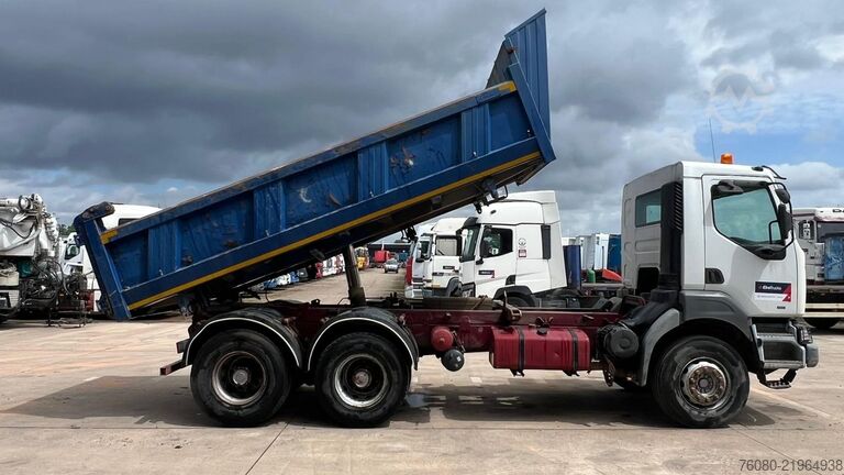 3-way tipper Renault KERAX 340 (POMPE MANUELLE / LAMES / GRAND PONT ...