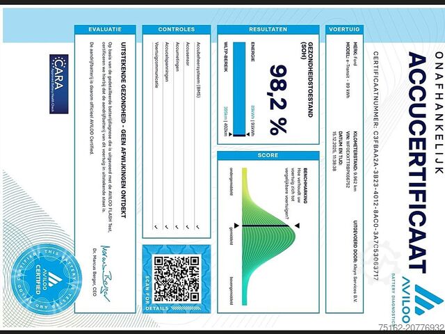 Hochdachkombi FORD E-TRANSIT L2H2 184 pk 75KWH