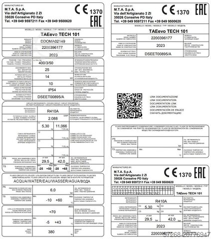 Kältemaschine, Kaltwassersatz, Kühler Kühlmaschinen, MTA S.p.A. TAEevo Tech 101 P3 – 27,5 kW