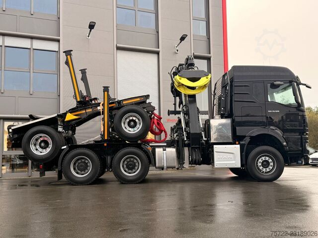 MAN TGS 33.520 6x4 BL timber truck including drawbar trailer – Available immediately MAN TGS 33.520 6x4 BL Langholz inkl. Nachläufer Sof...