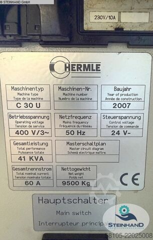 Milling Machining Centers 5 Axis HERMLE C 30 U