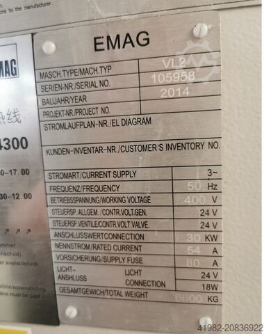 Vertical turning lathe EMAG VL 2
