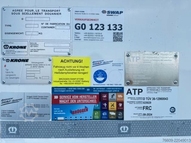 Swap body trailer KRONE Wechselkoffer Heck Portaltüren