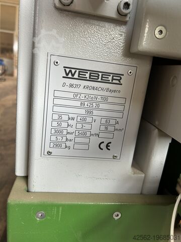 Wide belt sander with 2 sanding belts WEBER OFZ - (o) V - 1100