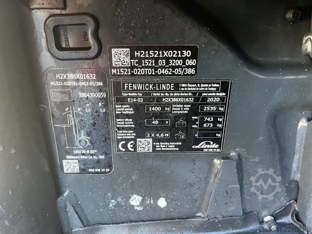 Electric 3-wheel forklift Linde E14-02