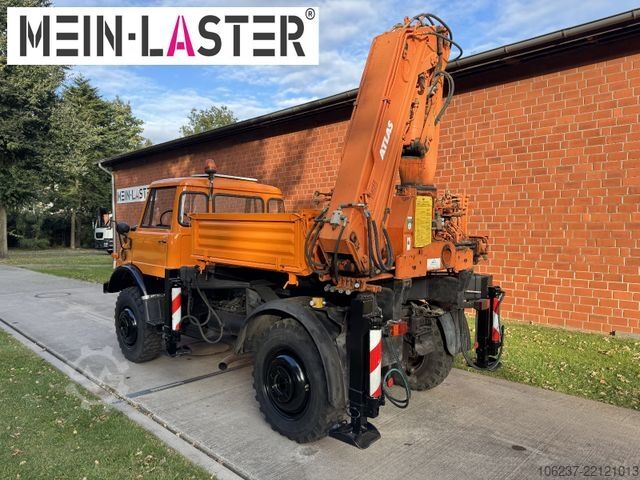 Truck-mounted crane van UNIMOG U 1100 Atlas AK 3006 nur 14.215 km-1. Hand