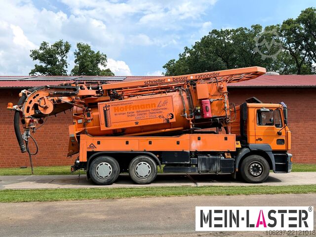 Vacuum tank truck MAN FE 410 Assmann Saug HD Spüler Recycling +  FB.
