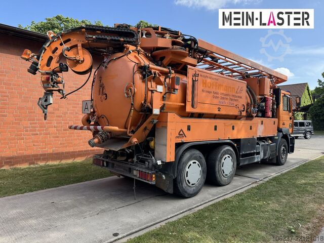 Vacuum tank truck MAN FE 410 Assmann Saug HD Spüler Recycling +  FB.