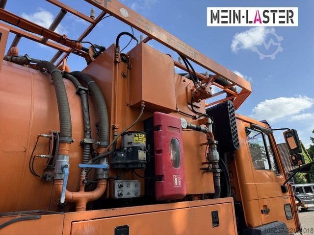 Vacuum tank truck MAN FE 410 Assmann Saug HD Spüler Recycling +  FB.