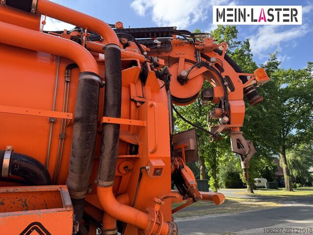 Vacuum tank truck MAN FE 410 Assmann Saug HD Spüler Recycling +  FB.
