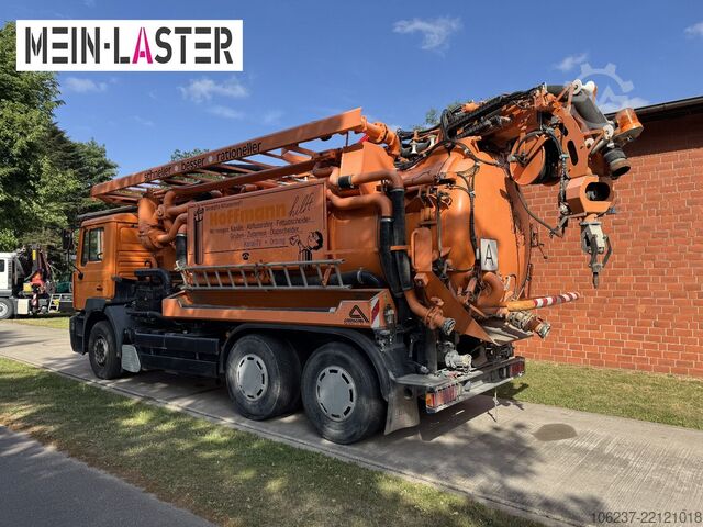 Vacuum tank truck MAN FE 410 Assmann Saug HD Spüler Recycling +  FB.