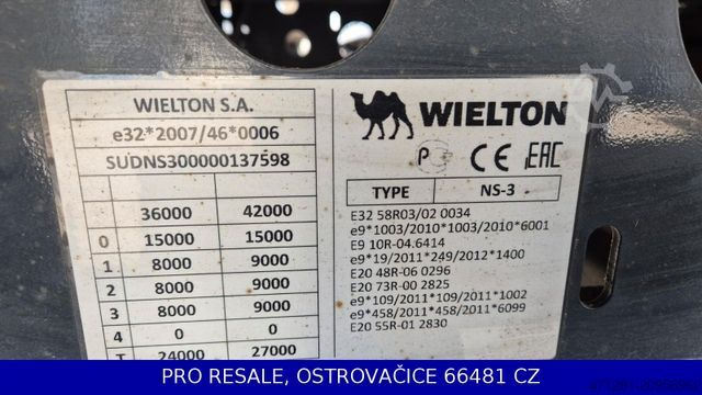 Open semitrailer with tarp WIELTON NS3K MEGA + LIFTACHSE