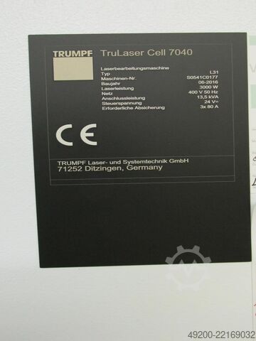 3D-Laserschneidanlage TRUMPF TruLaser Cell 7040