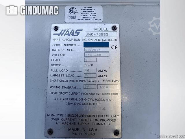 HAAS UMC 750SS HAAS UMC 750SS