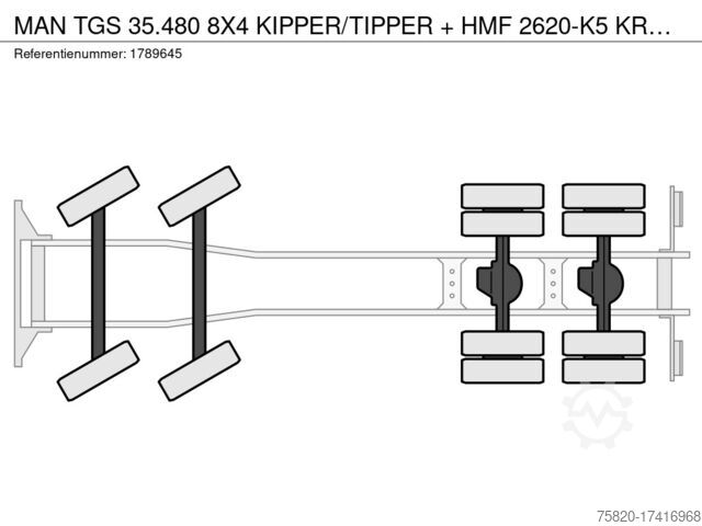 Tipper with crane MAN TGS 35.480 8X4 KIPPER/TIPPER + HMF 2620-K5 KRAA...