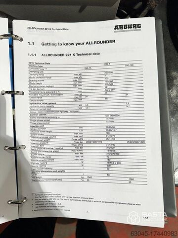 Arburg 221 KS 350-100 vertikal/horizontal (nur 34.748 Betriebsstunden!) Arburg 221 KS 350-100