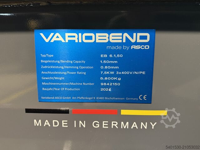 Schwenkbiegemaschine Variobend Variobend EB 6.1,50