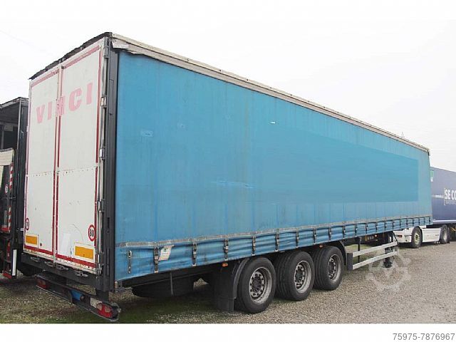 Flatbed + tarpaulin merker semirimorchio centinato francese usato