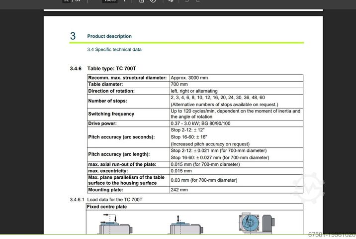 Rundtisch WEISS Positioniertisch TC 700 T (3330)