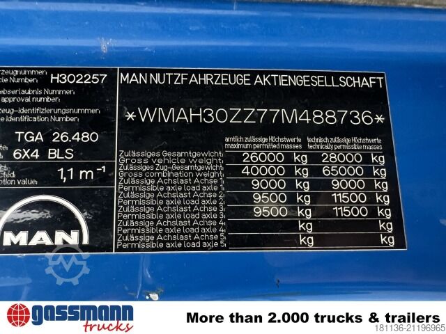 Standard SZM MAN TGA 26.480 6x4 BL, Intarder, SZM/Pritsche