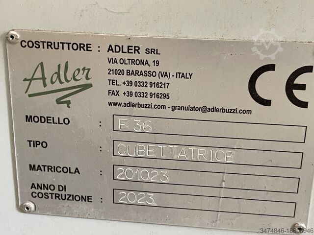 CUBING MACHINE for GRANULATION Adler CUBETTATRICE F - 36 Serie Pesante Inson