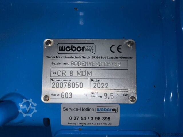 Rüttelplatte Weber CR 8 MDM Rüttelplatte / 601kg / DEMO / 2022