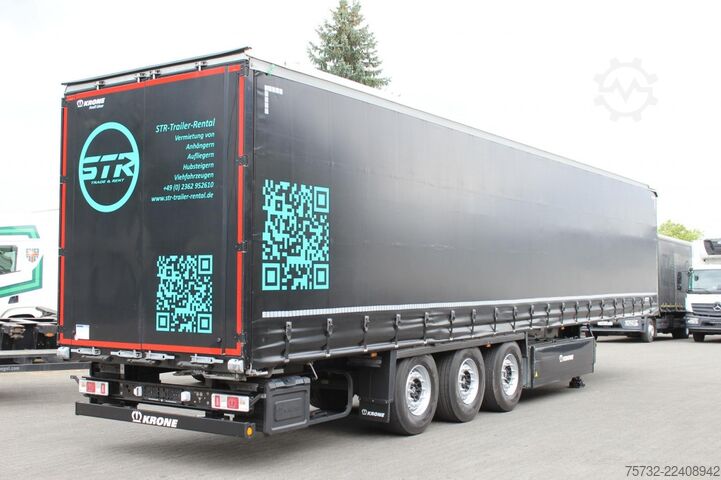 Open semitrailer with tarp Krone Plane Edscha Liftachse Pal.-Kasten