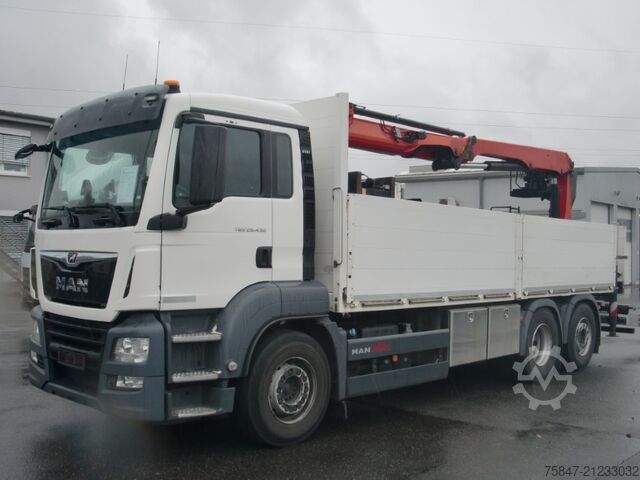 Crane truck MAN TGS 26.430 6x2-4 LL Ladekran Baustoff
