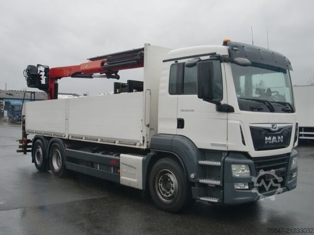 Crane truck MAN TGS 26.430 6x2-4 LL Ladekran Baustoff