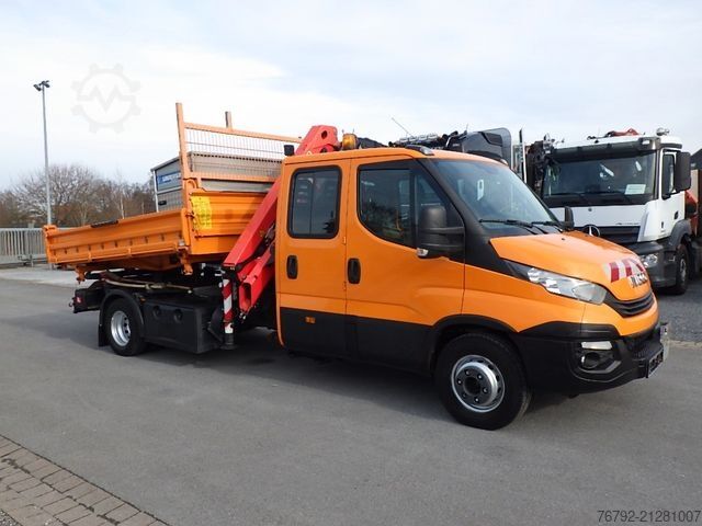 Dreiseitenkipper IVECO 70 C 18 DoKa/Kipper/Palfinger Kran/Greifer/2xAHK