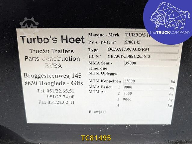 Container transportation Turbos Hoet Tank chassis Gooseneck