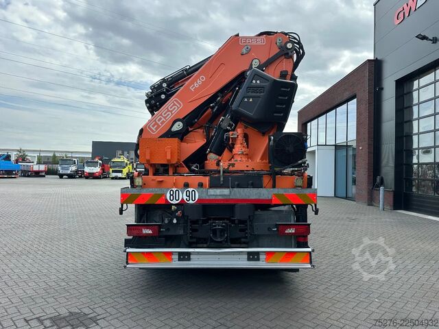 Crane truck Scania R490 8x4 Tridem Fassi F660 + Fly Jib Euro 6