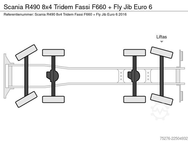 Kranwagen Scania R490 8x4 Tridem Fassi F660 + Fly Jib Euro 6