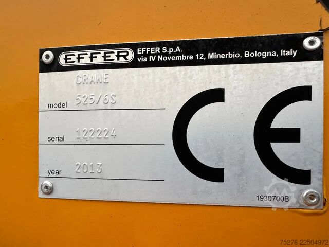 Crane truck Volvo FH 480 6x4 Effer 525/6S + Fly Jib 6S ,Winch Euro 5