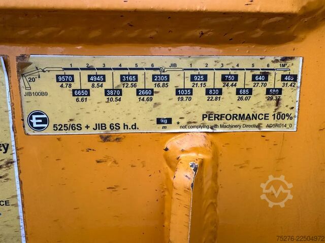 Kranwagen Volvo FH 480 6x4 Effer 525/6S + Fly Jib 6S ,Winch Euro 5