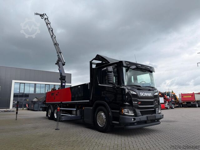 Crane truck Scania P370 XT 6x2 HMF 3220-K6+Fly jib FJ600-K3 Euro 6D